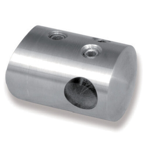 Support extrémité droite en INOX 316 base plate - Pour rond creux ou plein diamètre 12 mm - FMCST3D