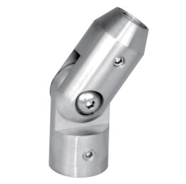 Support articulé en INOX 316 avec vis - Base ronde 42,4 - Pour rond creux ou plein diamètre 12 mm