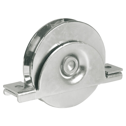 Galet acier avec support à encastrer - Gorge ronde - GGR723.82