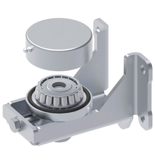 Pivot bas sur roulement conique très forte charge - À platine - F267.90