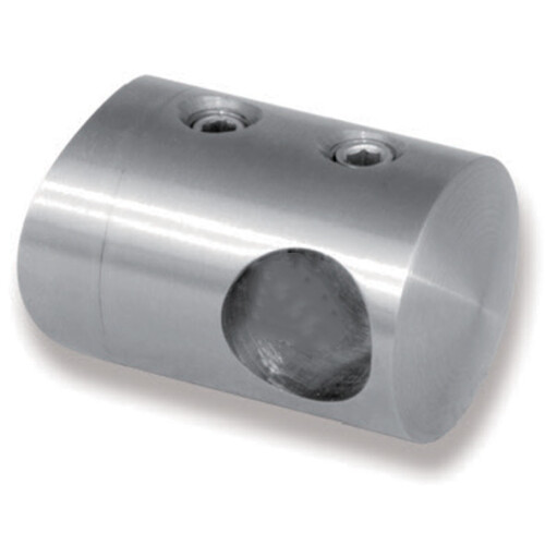 Support jonction non-traversant en INOX 316 base ronde - Pour rond creux ou plein diamètre 12 mm - FMCST5