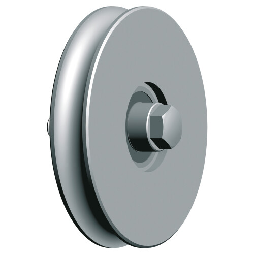 Galet INOX seul - Gorge ronde - GGR307i