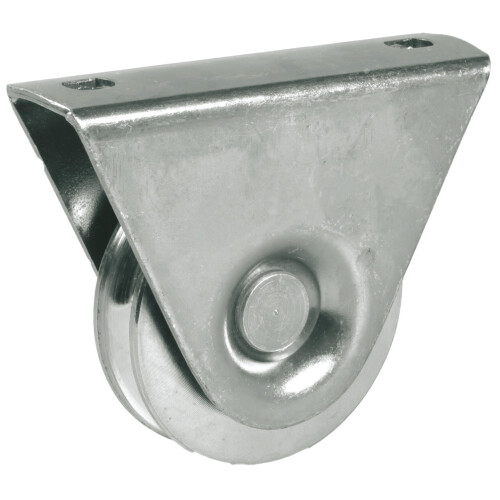 Galet INOX avec support INOX extérieur - Gorge ronde - GGR127/20i