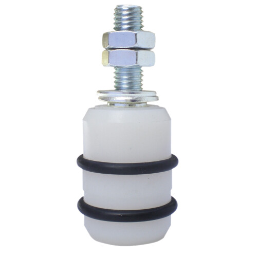Olive de guidage supérieur , support INOX - Polyamide avec 2 bandes de caoutchouc - GGO117/3i