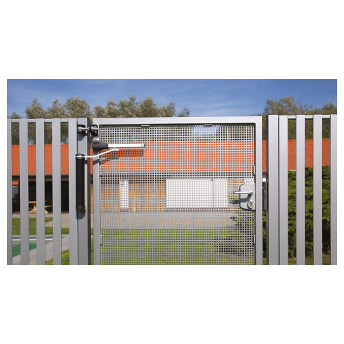 Ferme portillon INOX ouverture 180°, 75 kg - Réversible - Hydraulique - FLION