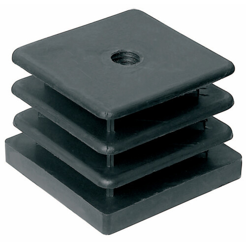 Embout carré plastique noir taraudé M10 - PVER30x30