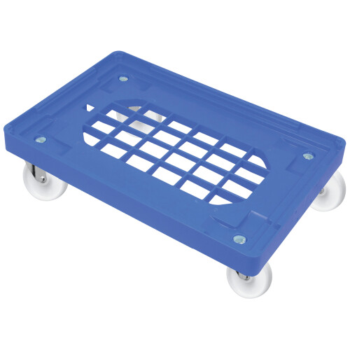 Socle rouleur renforcé bleu grillagé pour bacs 600 X 400 - SBG540