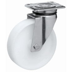 Pour commander cette roulette équipée de 2 roulements à billes INOX, rajouter Bi à la fin de la référence. Ex : KP370Bi