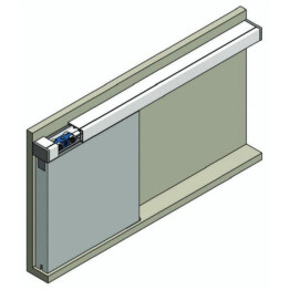 Kit pour porte coulissante intérieure - Kit alu 80 Kg "Compact"