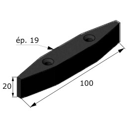 Guide composite bas - Pour rail bas 25x25, à visser