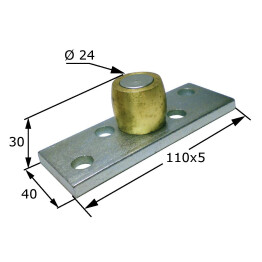 Guide olive laiton bas - Pour rail bas 25x25, à visser