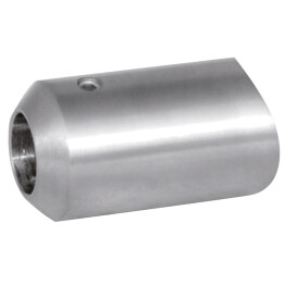 Support simple en INOX 316 avec vis - Base ronde 42,4 - Pour rond creux ou plein diamètre 12 mm